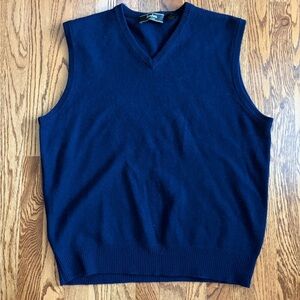 Neiman Marcus Men’s 100% Cashmere V-Neck Sweater Vest Navy Blue XXL